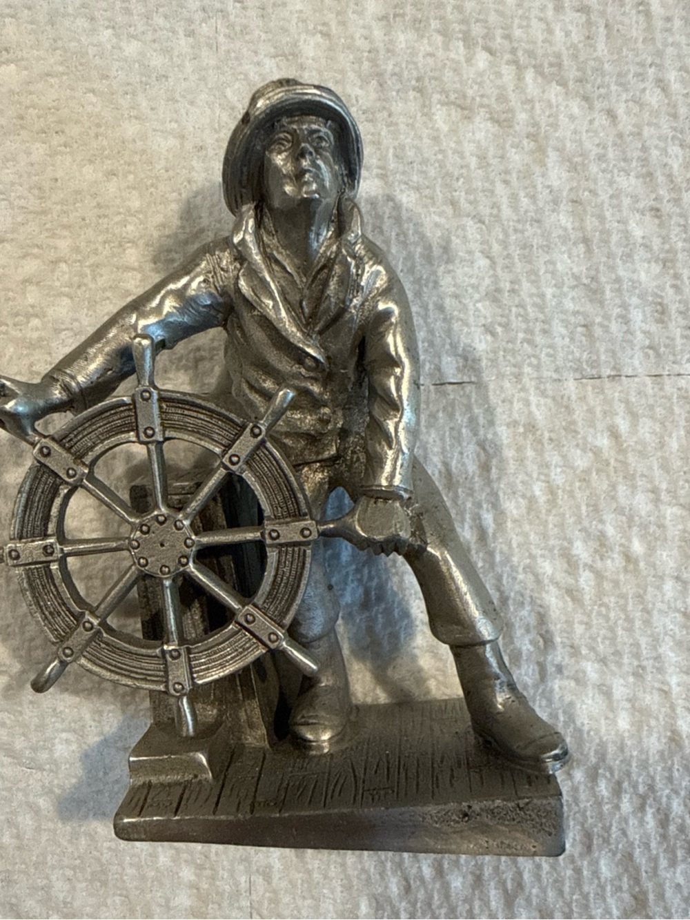 Pewter Blackington Silver Maritime Fisherman Figurine Coastal Accent